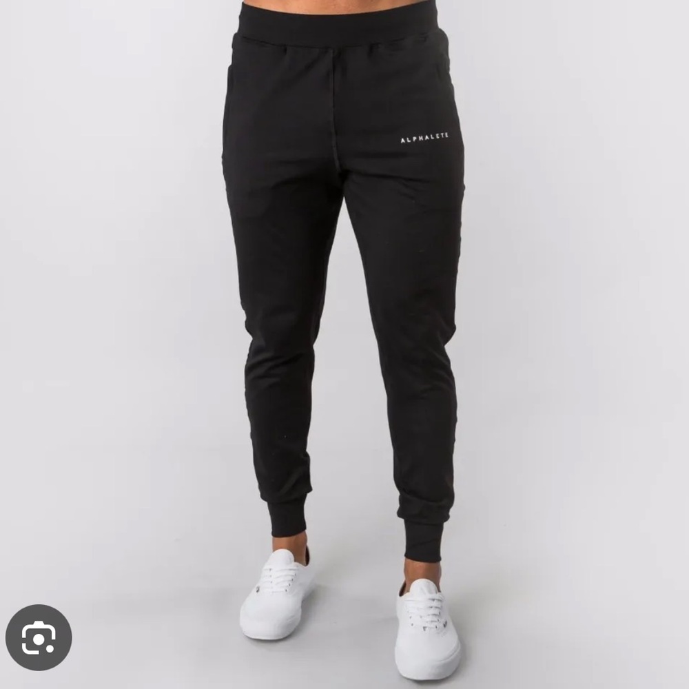 Alphalete Black Cotton Slim Joggers Sweat Pants Workout
